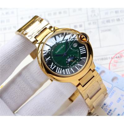 Replica Ballon Bleu A21j Automatic Movement Mens Watch Green Dial Yellow Gold A E94