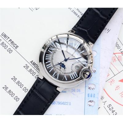 Replica Ballon Bleu A21j Automatic Movement Mens Watch Blue Dial Leather Strap B E94