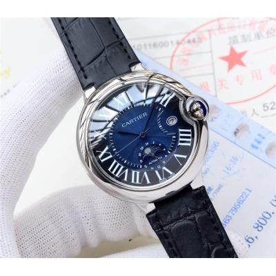 Replica Ballon Bleu A21j Automatic Movement Mens Watch Blue Dial Leather Strap B E94