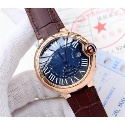 Replica Ballon Bleu A21j Automatic Movement Mens Watch Blue Dial Leather Strap B E94