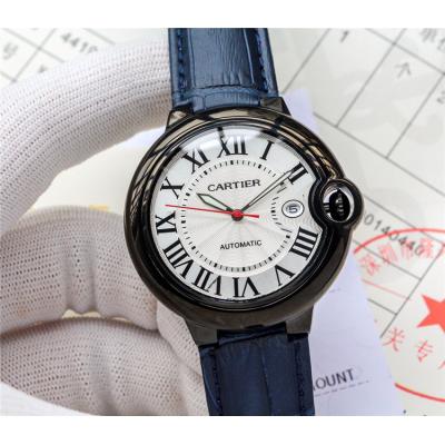 Replica Ballon Bleu Japan Miyota 8215 Automatic Movement Mens Watch White Dial Leather Strap E97