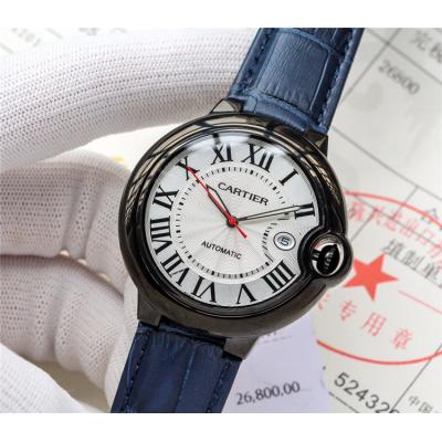 Replica Ballon Bleu Japan Miyota 8215 Automatic Movement Mens Watch White Dial Leather Strap E97