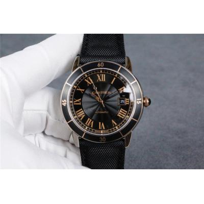 Replica Ronde A21j Automatic Movement Mens Watch Black Dial Nylon Strap E98