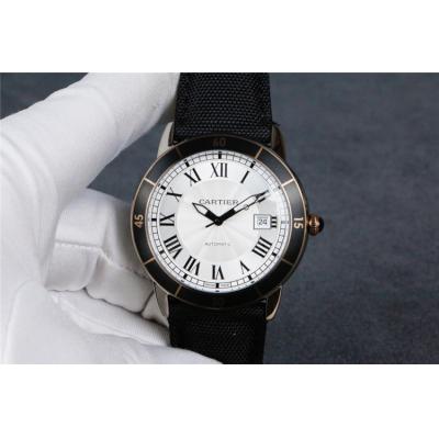 Replica Ronde A21j Automatic Movement Mens Watch Black Dial Nylon Strap E98