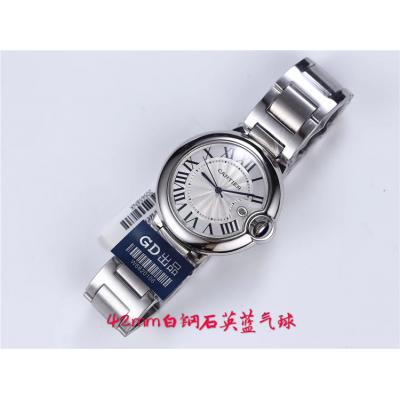 Replica Ballon Bleu Swiss Quartz Movement Mens Watch White Dial Oyster Bracelet SS E100