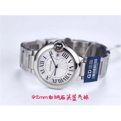 Replica Ballon Bleu Swiss Quartz Movement Mens Watch White Dial Oyster Bracelet SS E100