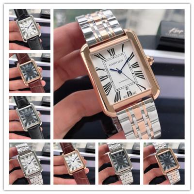 Replica Tank A21j Automatic Movement  Mens Watch White Dial Two Tone Rose Gold E102