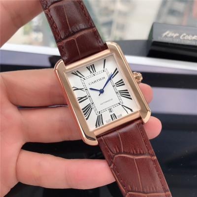 Replica Tank A21j Automatic Movement  Mens Watch White Dial Two Tone Rose Gold E102