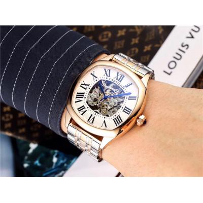 Replica Drive A21j Automatic Movement Mens Watch Skeleton Dial Two Tone Rose Gold E109