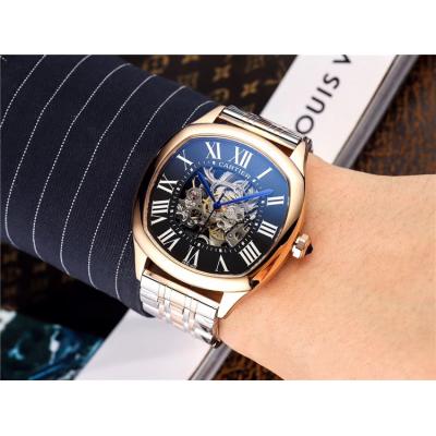 Replica Drive A21j Automatic Movement Mens Watch Skeleton Dial Two Tone Rose Gold E109