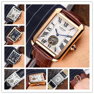 Replica Tank A21j Automatic Movement Mens Watch White Dial Leather Strap A E117