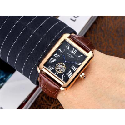 Replica Tank A21j Automatic Movement Mens Watch White Dial Leather Strap A E117