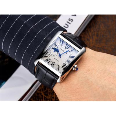 Replica Tank A21j Automatic Movement Mens Watch White Dial Leather Strap B E119