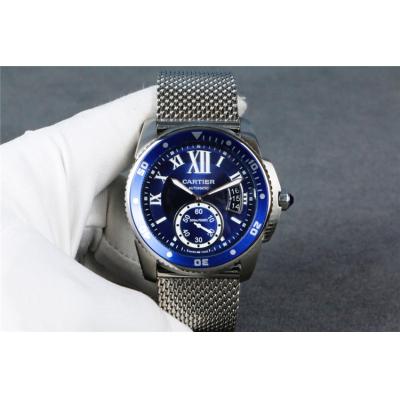 Replica Calibre A21j Automatic Movement Mens Watch Blue Dial Stainless Steel E122