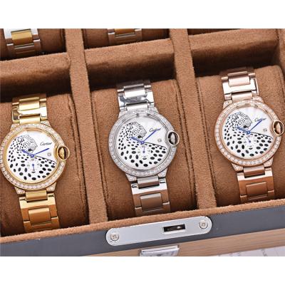 Replica Panthère Swiss Quartz Movement Womens Watch Cheetah Dial Two Tone Yellow Gold A E124