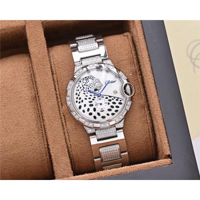 Replica Panthère Swiss Quartz Movement Womens Watch Cheetah Dial Stainless Steel C E124