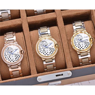 Replica Panthère Swiss Quartz Movement Womens Watch Cheetah Dial Stainless Steel C E124