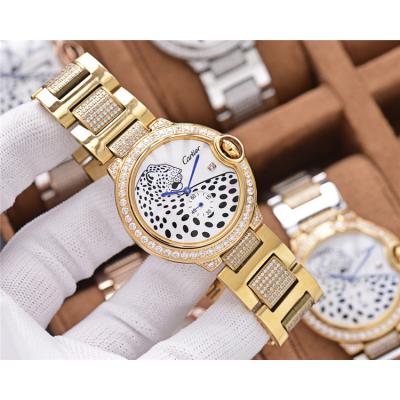 Replica Panthère Swiss Quartz Movement Womens Watch Cheetah Dial Stainless Steel C E124