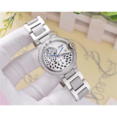 Replica Panthère Swiss Quartz Movement Womens Watch Cheetah Dial Stainless Steel C E124