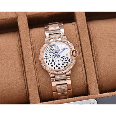 Replica Panthère Swiss Quartz Movement Womens Watch Cheetah Dial Stainless Steel C E124