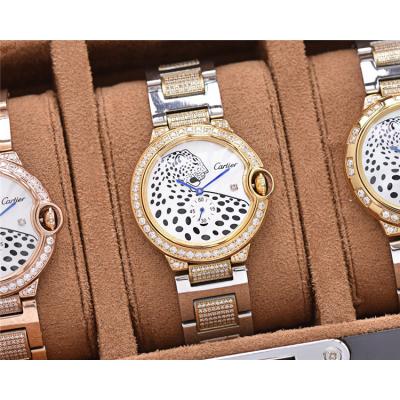 Replica Panthère Swiss Quartz Movement Womens Watch Cheetah Dial Stainless Steel C E124