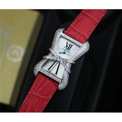 Replica High Jewelry Swiss Quartz Movement Womens Watch White Dial Leather Strap D E125