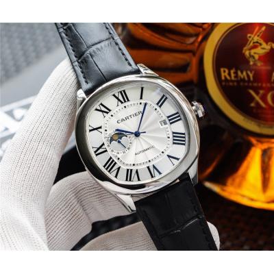 Replica Drive A21j Automatic Movement Mens Watch White Dial Leather Strap E130