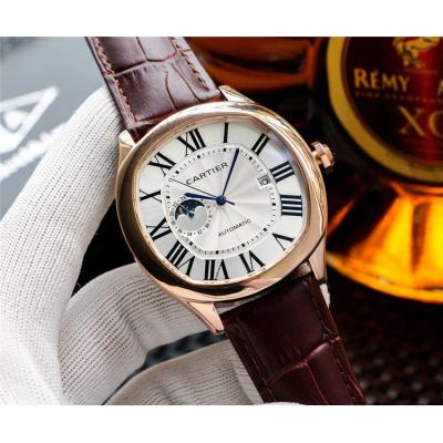 Replica Drive A21j Automatic Movement Mens Watch White Dial Leather Strap E130