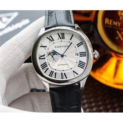 Replica Drive A21j Automatic Movement Mens Watch White Dial Leather Strap E130