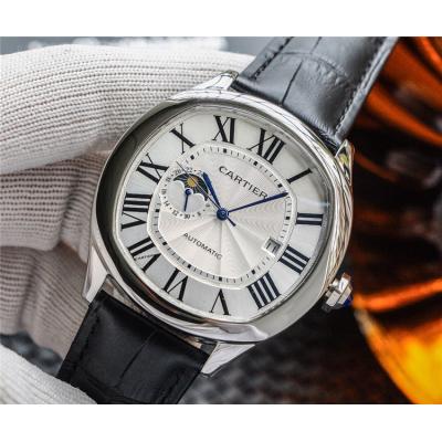 Replica Drive A21j Automatic Movement Mens Watch White Dial Leather Strap E130