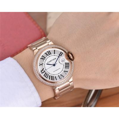 Replica Ballon Bleu A21j Automatic Movement Womens Watch Silver Dial Rose Gold E138