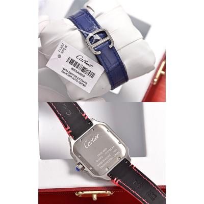 Replica Santos Swiss Quartz Movement Womens Watch White Dial Leather Strap B E144