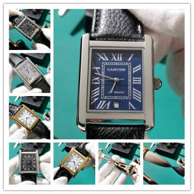 Replica Tank Japan Miyota 8215 Automatic Movement Mens Watch Blue Dial Leather Strap B E163