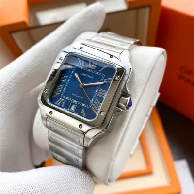 Replica Santos A21j Automatic Movement Mens Watch Blue Dial Stainless Steel A E187