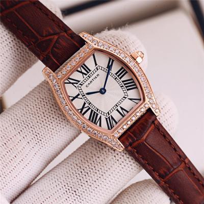 Replica Tortue Swiss Quartz Movement Womens Watch White Dial Leather Strap E188