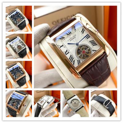 Replica Tank Japan Miyota 8215 Automatic Movement Mens Watch White Dial Leather Strap E191