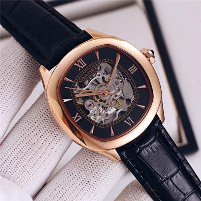 Replica Drive A21j Automatic Movement Mens Watch Skeleton Dial Leather Strap B E192