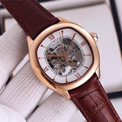 Replica Drive A21j Automatic Movement Mens Watch Skeleton Dial Leather Strap B E192