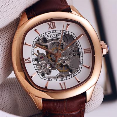 Replica Drive A21j Automatic Movement Mens Watch Skeleton Dial Leather Strap B E192