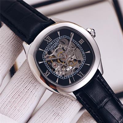 Replica Drive A21j Automatic Movement Mens Watch Skeleton Dial Leather Strap B E192