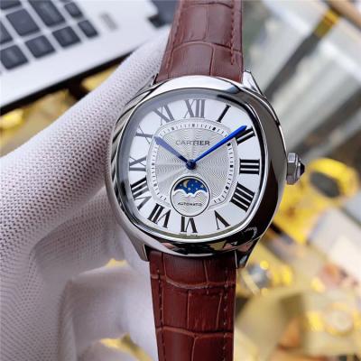 Replica Drive A21j Automatic Movement Mens Watch White Dial Leather Strap A E196