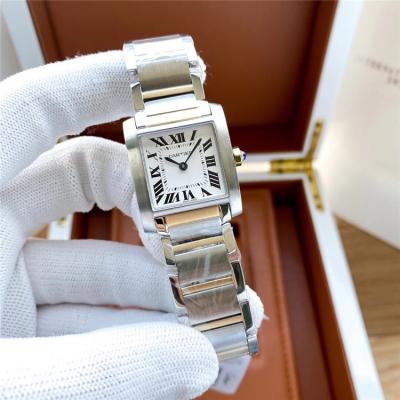 Replica Tank Swiss Quartz Movement Womens Watch White Dial Stainless Steel E244