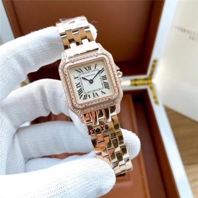 Replica Panthère Swiss Quartz Movement Womens Watch White Dial Rose Gold E246