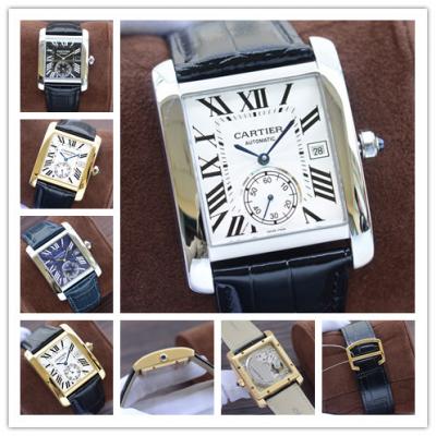 Replica Tank A21j Automatic Movement Mens Watch White Dial Leather Strap A E248