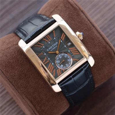 Replica Tank A21j Automatic Movement Mens Watch Brown Dial Leather Strap B E248