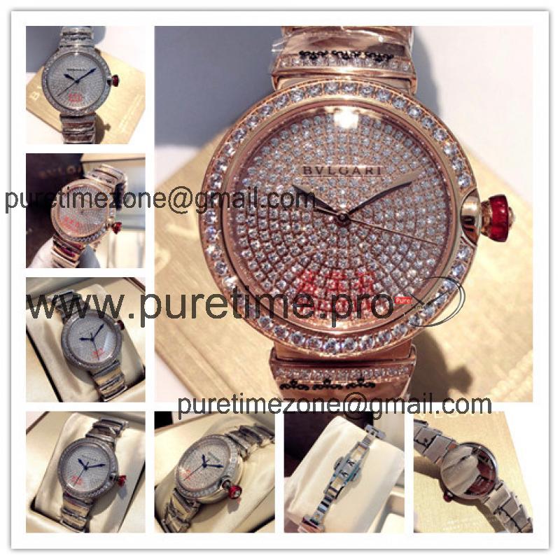 Replica Lvcea Swiss Quartz Movement Womens Watch Full Diamonds Dial Rose Gold E22