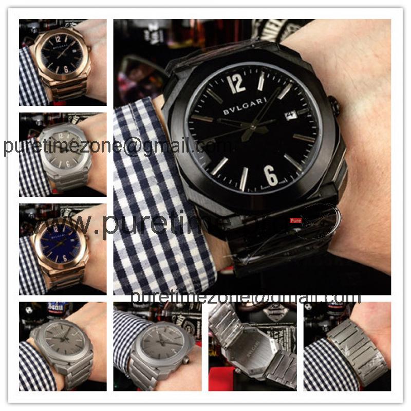 Replica Octo Japan Quartz Movement Mens Watch Black Dial PVD Steel​ C E25