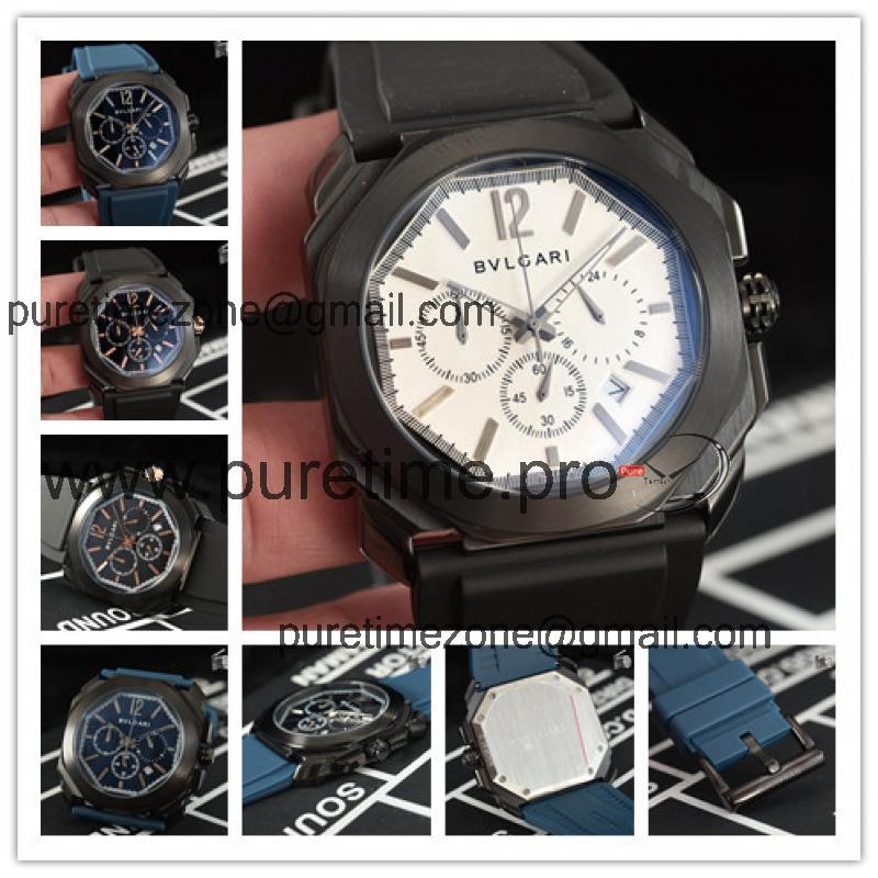 Replica Octo Japan Quartz Movement Mens Watch White Dial Rubber Strap A E29