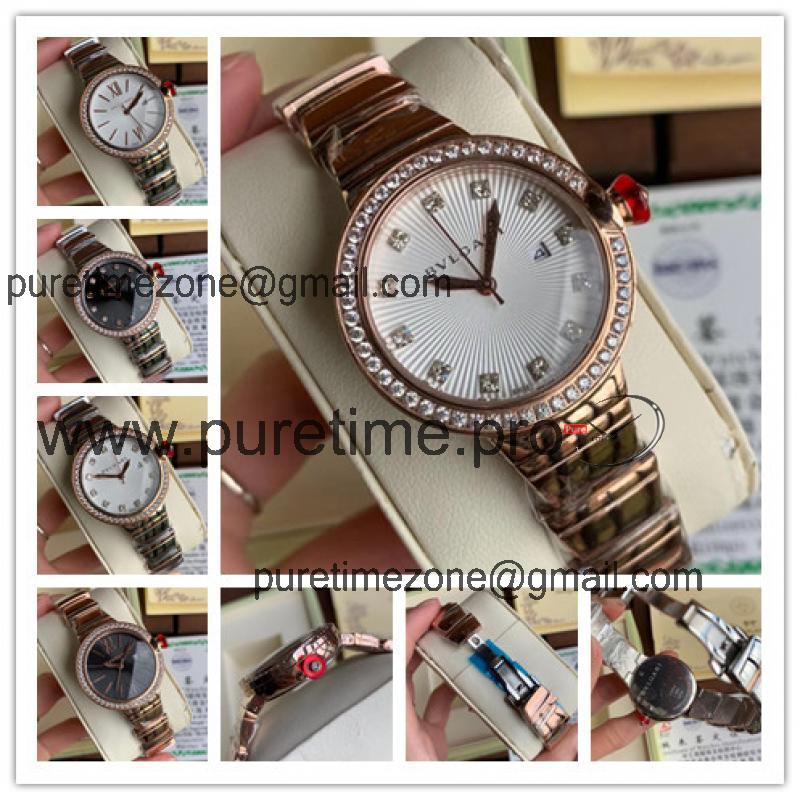 Replica Lvcea Swiss Quartz Movement Womens Watch White Dial Diamonds Case Rose Gold A E30