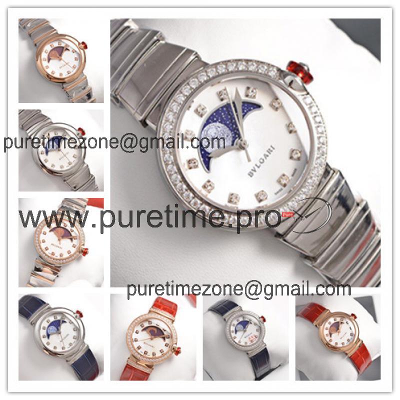 Replica Lvcea Swiss Quartz Movement Womens Watch White Dial Diamonds Case Stainless Steel E33